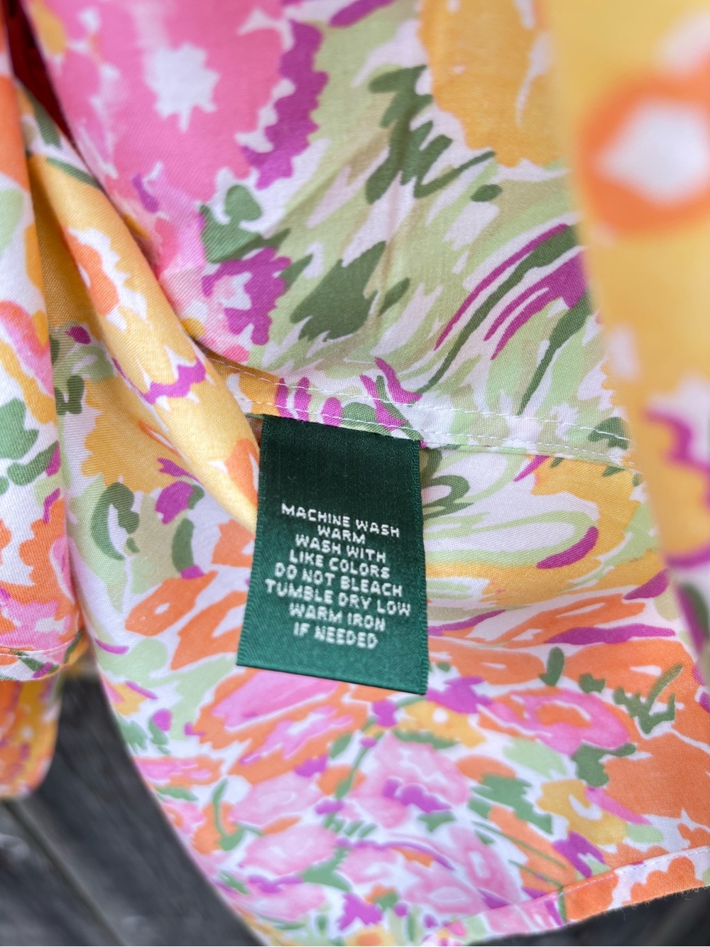 Ralph Lauren Floral Button-Up Blouse-Pink, Orange & Yellow 100% Cotton size XL - Picture 8 of 8